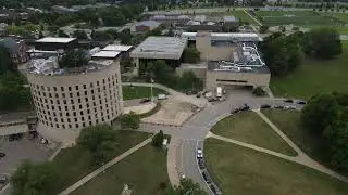 SUNY Fredonia drone view.