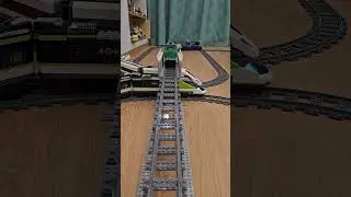 LEGO cargo trains 60198 & 60052 crossing the bridge! Epic view!