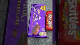 Dairy milk chocolate 🍫 & Skittles colourful candy 🍬 #shorts #chocolate #candy #viralvideo