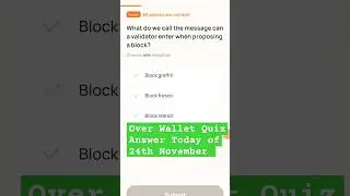 Over Wallet Quiz Answer Today of 24th November #overwallet #quizanswers #short #reels #crypto