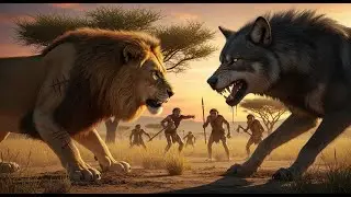 Wild Life 2.1M Years Ago: Homo Habilis & Lion Ancestors VS Giant Wolf - The Deadliest Encounter