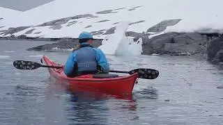 Kayaking at Peterman Island/ Channel Antarctica