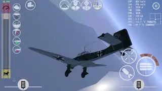 Ju-87 Junkers Stuka dive bomber diving onto the ship with its sirens