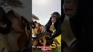 When a Gorilla Becomes a Hero, Dog Saved from a Giant Python🦍🐍🐶#gorillarescue #pythonattack #dog