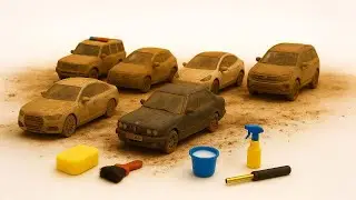 Extreme Detail: The Surreal Cleaning Process of 5 Mud-Covered Miniature Cars!🧽🚗💦