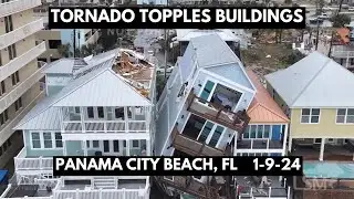 01-09-2024 Panama City Beach, FL-Drone of tornado damage, homes and businesses destroyed