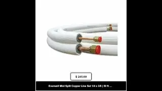 Everwell Mini Split Copper Line Set 1/4 x 3/8 | 50 ft | LS5038-14X38