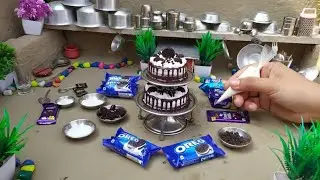 Miniature Oreo Biscuit Chocolate Cake | Mini Cooking | Miniature Dairy Milk Chocolate Cake 