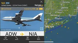USAF Boeing 747-E4B (73-1676) flying over my house from ADW Airport