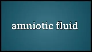 Amniotic fluid Meaning