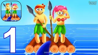 Raft Survivors - Gameplay Walkthrough Part 1 Stickman Raft Survival Ocean Nomad (iOS, Android)