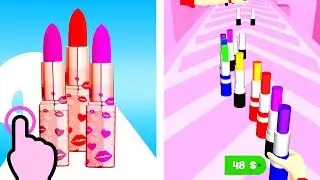 Lipstick Stack Runner - Make Love Lipstick Stack Girl Run - All Levels iOS Android GamePlay