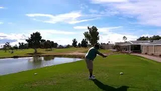 Chuck Slice baby! Bad tempo led to a bad shot over by the large tree on the right. Still playable.