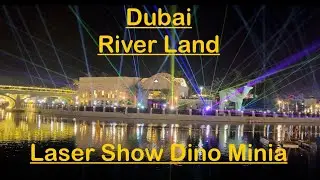 Laser show Dubai River Land #dubai #kids #cartoon #dinasours #song #eid #art #shorts