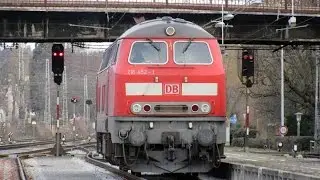 Soundcheck 218 452 (TB11 Neubau): Motorstart, rangieren, Ausfahrt mit EC