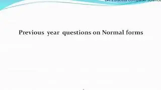 Normalization Part4: Previous UGC NET questions on Normal forms