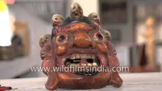 Monpa masks and handicrafts at Tawang Emporium, inaugurated by Mukut Mithi