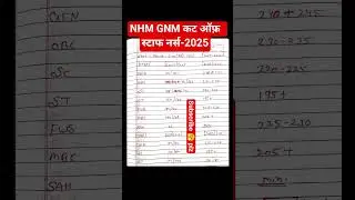 Gnm cut off 2025 , nhm gnm final cut off , nhm staff nurse cut off 2025,  #chofinalcutoff