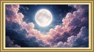 Moon in dark clouds | Ambient Art 4k Displays