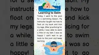 Story: Learning To Swim Easy Short Stories for Kids #english #englishvocabulary #englishspeaking