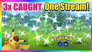 3x SHINY SCYTHER CAUGHT on ONE STREAM in Pokemon Go! ( 3x Shiny Scyther in 40min )