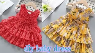 Baby dress/layered baby dress cutting and stitching.
