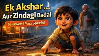 😌Gareeb Ladke Ki Kahani |Saraswati Puja Special🙏Ek Akshar Ki Taqat #cartoon #emotionalstory #shorts 