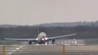 HARD CROSSWIND landings during a storm at D&uuml;sseldorf Airport | B777, A333 | Airplanesloverr