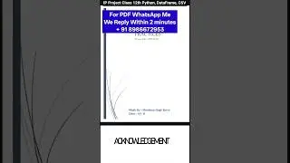 Class 12 IP Project File | CSV File Handling, Python & DataFrame | Complete IP Project