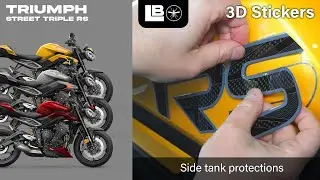 LabelBike&reg; 3D STICKERS Side protections compatible with Triumph Street Triple 765 RS 2023 Motorcycle