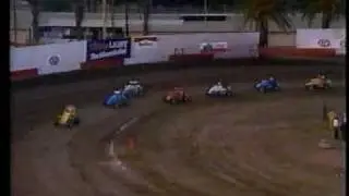 Kara Hendrick drives in a USAC Western States Midget race in 1990.