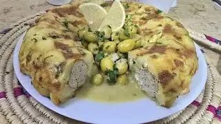 قرتان بطاطا بالدجاج و الزيتون فالمول تاع موسكوشو