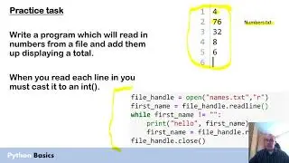 Python basics - Reading from a simple text file