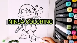 Ninja Turtle Coloring ASMR 🐢 | Satisfying Marker Art (No Talking)