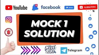 MOCK TEST 1 SOLUTION || SMFWB 2021 ||