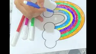 How to draw rainbow  kids art