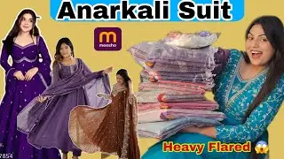 इतना Heavy Anarkali देखकर मैं Shocked 😱|  Meesho Anarkali Suit Haul | Heavy Flared Anarkali Suit