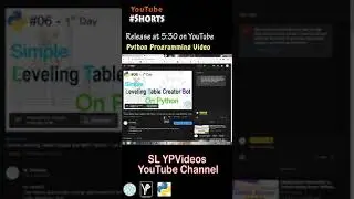SL YPVideos 2020 : New video Release - Create Leveling Table Creator Bot With Python - 4 #Shorts