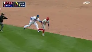 PHI@NYM: Mets take advantage of infield fly rule