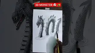 drawing 3D Monster 🐲#shorts