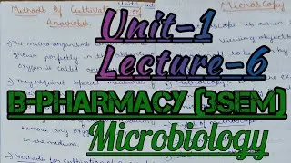 Methods of cultivation of Anaerobes|Microscopy|unit-1|L-6andL-7|Microbiology|@letsjoinpharmacy1864