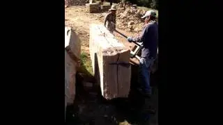 Splitting a 3000 lb stone into 6' steps in Oklahoma