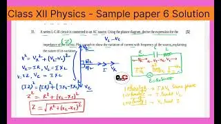 33.A series L-C-R circuit is connected to an AC source. Using the phasor diagram, derive ...