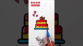 beautiful cake drawing and colouring #cake #drawing #coloring #trending #shorts