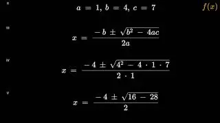 Solve x^2 + 4x + 7 = 0 Using the Quadratic Formula (Complex Roots)