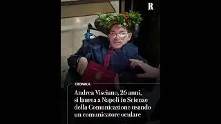 Andrea Visciano, 26 anni,  si laurea a Napoli usando un comunicatore oculare