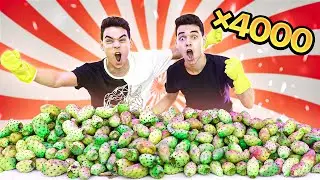 تحدي اكل 4000 تين شوكي (جنوووووون ) الشوك ظبطنا 🤣😢