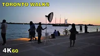 Downtown Waterfront Night Walk in Toronto (Narrated) on Sept 4, 2020