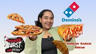 Domino&rsquo;s Chicken Burst Pizza | Korean Garlic Bread | Food Review | Newly Launched | Honest Review |