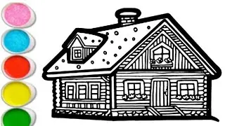 How to Draw a WINTER HOUSE ❄️🏡 | Easy Winter House Drawing Step by Step